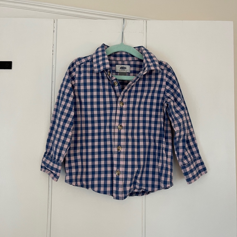 Classic Blue and Pink Checkered Kids Shirt